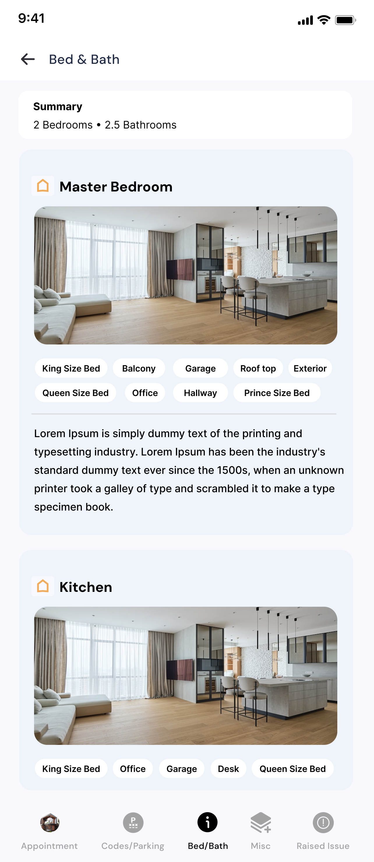 Property setup checklist, room by room